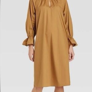 Who What Wear Tan Long Sleeve Dress